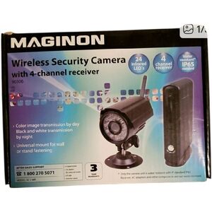 Black Wireless Security Camera with Receiver